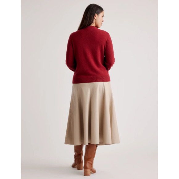 Quince 100% Mongolian Cashmere Crewneck Sweater Medium Crimson - Picture 5 of 6